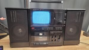 Emerson stereo Black & White Tv Cassette player system vintage Nintendo Monitor